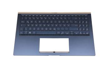 Teclado incl. topcase DE (alemán) azul/azul con retroiluminacion original para Asus ZenBook 15 UX534FA