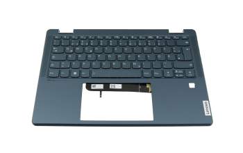 Teclado incl. topcase DE (alemán) azul/azul con retroiluminacion original para Lenovo Yoga 6 Gen 7 (82UD)