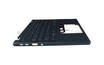 Teclado incl. topcase DE (alemán) azul/azul con retroiluminacion original para Lenovo Yoga 6 Gen 7 (82UD)