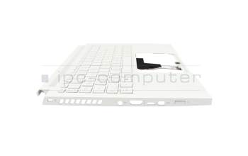 Teclado incl. topcase DE (alemán) blanco/blanco con retroiluminacion (con compartimento para bolígrafos) original para Acer ConceptD 3 Ezel (CC314-72G)