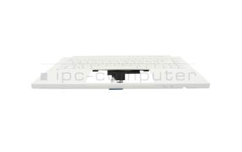 Teclado incl. topcase DE (alemán) blanco/blanco con retroiluminacion (con compartimento para bolígrafos) original para Acer ConceptD 3 Ezel (CC314-72G)