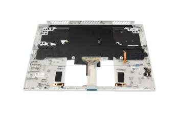 Teclado incl. topcase DE (alemán) blanco/blanco con retroiluminacion (con compartimento para bolígrafos) original para Acer ConceptD 3 Ezel Pro (CC314-73P)