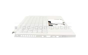 Teclado incl. topcase DE (alemán) blanco/blanco con retroiluminacion (sin compartimento para bolígrafos) original para Acer ConceptD 3 (CN314-72)