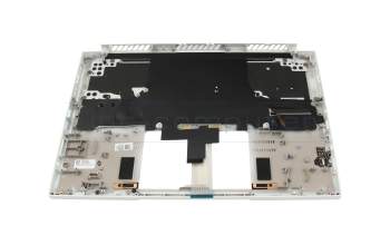 Teclado incl. topcase DE (alemán) blanco/blanco con retroiluminacion (sin compartimento para bolígrafos) original para Acer ConceptD 3 (CN314-72P)