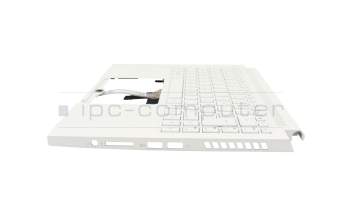 Teclado incl. topcase DE (alemán) blanco/blanco con retroiluminacion (sin compartimento para bolígrafos) original para Acer ConceptD 3 (CN314-72P)