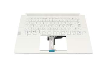 Teclado incl. topcase DE (alemán) blanco/blanco con retroiluminacion original para Acer ConceptD 3 Ezel (CC315-73G)