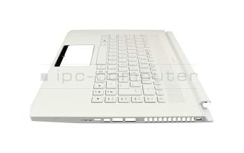 Teclado incl. topcase DE (alemán) blanco/blanco con retroiluminacion original para Acer ConceptD 7 (CN715-71)