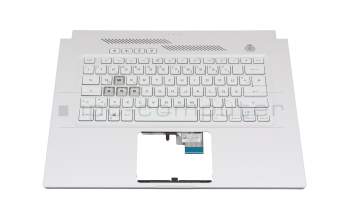 Teclado incl. topcase DE (alemán) blanco/blanco con retroiluminacion original para Asus TUF Dash F15 FX516PR