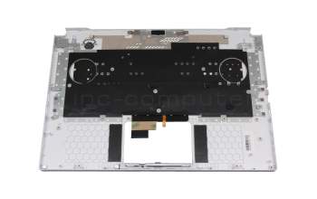 Teclado incl. topcase DE (alemán) blanco/blanco con retroiluminacion original para Asus TUF Dash F15 FX516PR