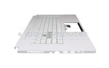Teclado incl. topcase DE (alemán) blanco/blanco con retroiluminacion original para Asus TUF Dash F15 FX516PR