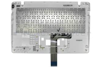 Teclado incl. topcase DE (alemán) blanco/blanco original para Asus R202CA