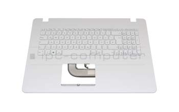 Teclado incl. topcase DE (alemán) blanco/blanco original para Asus VivoBook A705UA