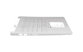 Teclado incl. topcase DE (alemán) blanco/blanco original para HP 14-bp000