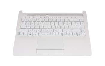 Teclado incl. topcase DE (alemán) blanco/blanco original para HP 14-cf0000