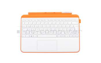 Teclado incl. topcase DE (alemán) blanco/naranja original para Asus Transformer Mini T102HA