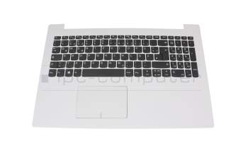 Teclado incl. topcase DE (alemán) gris/blanco original para Lenovo IdeaPad 320-15IKB (80XL/80YE)