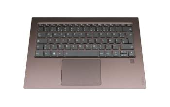 Teclado incl. topcase DE (alemán) gris/bronce con retroiluminacion original para Lenovo Yoga 920-13IKB (80Y7/80Y8/81TF)