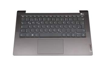 Teclado incl. topcase DE (alemán) gris/canaso con huella dactilar original para Lenovo IdeaPad 5-14ITL05 (82FE)