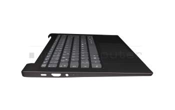 Teclado incl. topcase DE (alemán) gris/canaso con huella dactilar original para Lenovo IdeaPad 5-14ITL05 (82FE)