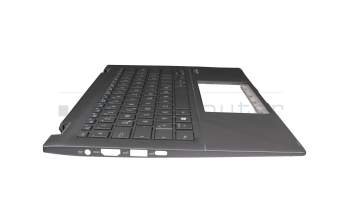 Teclado incl. topcase DE (alemán) gris/canaso con retroiluminacion (Gun Metal Grey) original para Asus ZenBook Flip 14 UX463FA