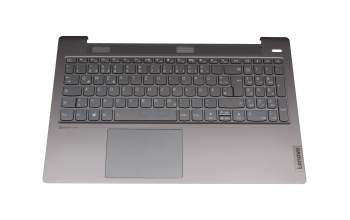Teclado incl. topcase DE (alemán) gris/canaso con retroiluminacion (Puerto de carga USB-C) original para Lenovo IdeaPad 5-15ARE05 (81YQ)