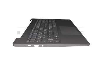 Teclado incl. topcase DE (alemán) gris/canaso con retroiluminacion (Puerto de carga USB-C) original para Lenovo IdeaPad 5-15ITL05 (82FG)
