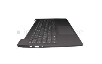 Teclado incl. topcase DE (alemán) gris/canaso con retroiluminacion Fingerprint original para Lenovo IdeaPad 5-15ALC05 (82LN)