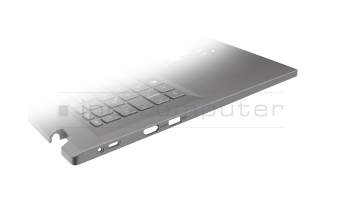 Teclado incl. topcase DE (alemán) gris/canaso con retroiluminacion original para Acer Aspire 17 (A17-51GM)
