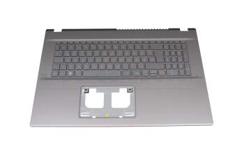 Teclado incl. topcase DE (alemán) gris/canaso con retroiluminacion original para Acer Aspire 5 (A517-53)