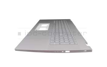 Teclado incl. topcase DE (alemán) gris/canaso con retroiluminacion original para Acer Aspire 5 (A517-53)