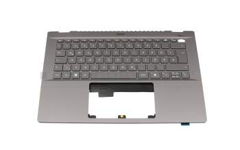 Teclado incl. topcase DE (alemán) gris/canaso con retroiluminacion original para Acer Swift AI 14 (SF14-11)