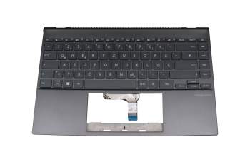 Teclado incl. topcase DE (alemán) gris/canaso con retroiluminacion original para Asus UM425UA