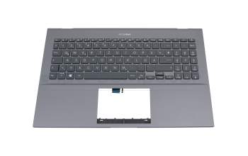 Teclado incl. topcase DE (alemán) gris/canaso con retroiluminacion original para Asus ZenBook Pro 15 UX535LI