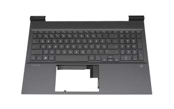 Teclado incl. topcase DE (alemán) gris/canaso con retroiluminacion original para HP Envy 15-ep1000