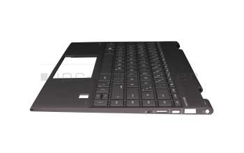 Teclado incl. topcase DE (alemán) gris/canaso con retroiluminacion original para HP Envy x360 13-ar0200