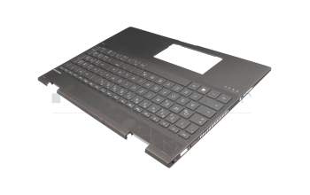 Teclado incl. topcase DE (alemán) gris/canaso con retroiluminacion original para HP Envy x360 15-cp0000
