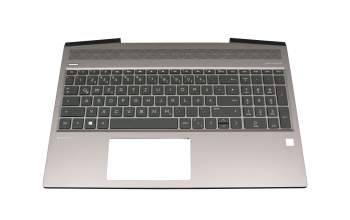 Teclado incl. topcase DE (alemán) gris/canaso con retroiluminacion original para HP ZBook 15v G5