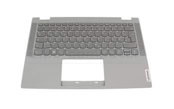 Teclado incl. topcase DE (alemán) gris/canaso con retroiluminacion original para Lenovo IdeaPad Flex 5-14ARE05 (82DF)