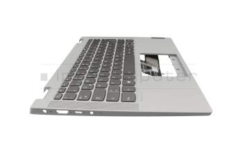 Teclado incl. topcase DE (alemán) gris/canaso con retroiluminacion original para Lenovo IdeaPad Flex 5-14IIL05 (81WS/81X1)