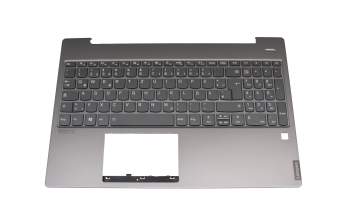 Teclado incl. topcase DE (alemán) gris/canaso con retroiluminacion original para Lenovo IdeaPad S540-15IML (81NG)