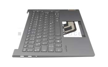 Teclado incl. topcase DE (alemán) gris/canaso con retroiluminacion original para Lenovo ThinkBook 13x ITG (20WJ)