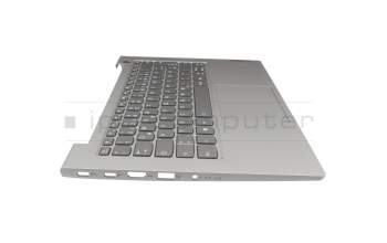 Teclado incl. topcase DE (alemán) gris/canaso con retroiluminacion original para Lenovo ThinkBook 14 G2 ARE (20VF)