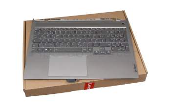 Teclado incl. topcase DE (alemán) gris/canaso con retroiluminacion original para Lenovo ThinkBook 16p G2 ACH (20YM)