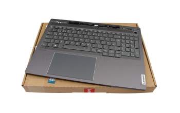 Teclado incl. topcase DE (alemán) gris/canaso con retroiluminacion original para Lenovo ThinkBook 16p G4 IRH (21J8)