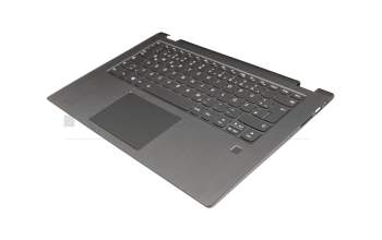 Teclado incl. topcase DE (alemán) gris/canaso con retroiluminacion original para Lenovo Yoga 530-14IKB (81EK)