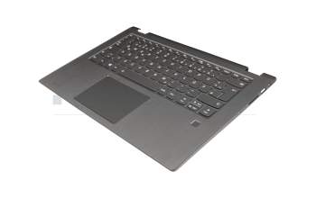 Teclado incl. topcase DE (alemán) gris/canaso con retroiluminacion original para Lenovo Yoga 530-14IKB (81FQ)