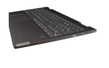 Teclado incl. topcase DE (alemán) gris/canaso con retroiluminacion original para Lenovo Yoga C740-15IML (81TD)