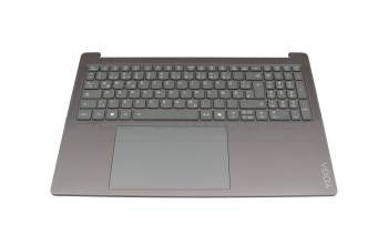 Teclado incl. topcase DE (alemán) gris/canaso con retroiluminacion original para Lenovo Yoga Pro 9 16IAH10 (83L0)
