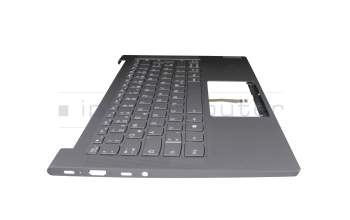 Teclado incl. topcase DE (alemán) gris/canaso con retroiluminacion original para Lenovo Yoga Slim 7-14ARE05 (82A2)