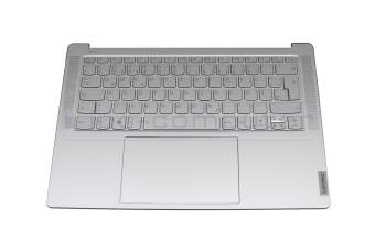 Teclado incl. topcase DE (alemán) gris/canaso con retroiluminacion original para Lenovo Yoga Slim 7 ProX 14IAH7 (82TK)